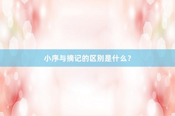 小序与摘记的区别是什么？
